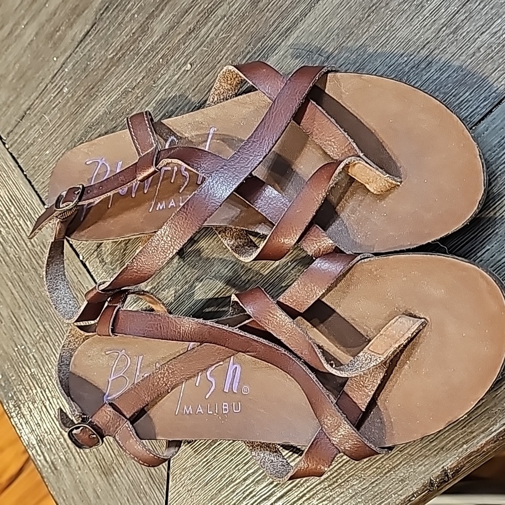 Blowfish Granola Strappy Leather Sandals Women's 9.5